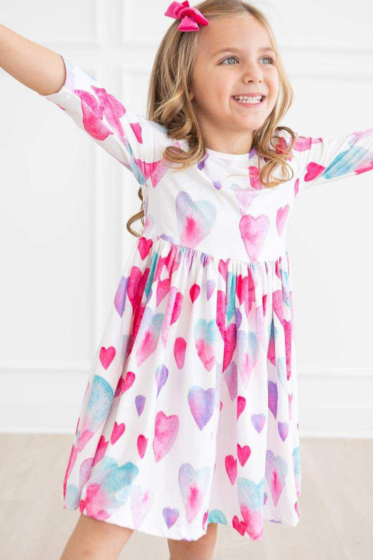 Light Hearted 3/4 Sleeve Pocket Twirl Dress - Mila & Rose ® - Flyclothing LLC