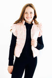 Light Pink Checker Puffer Vest - Mila & Rose ® - Flyclothing LLC
