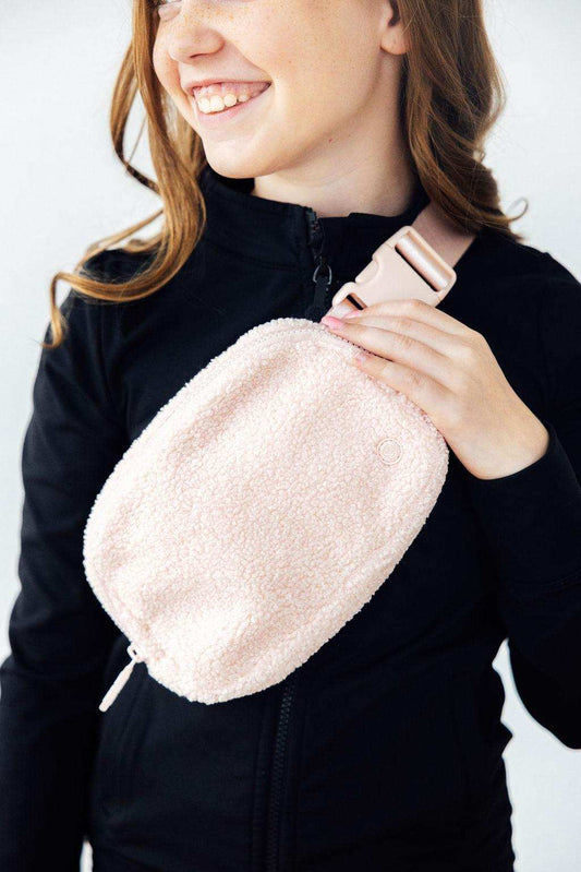 Light Pink Fleece Belt Bag - Mila & Rose ® - Flyclothing LLC