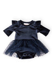 Light Navy Velvet Tutu Bodysuit - Mila & Rose ® - Flyclothing LLC