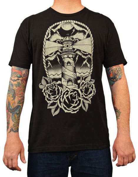 Black Market Art Company Light House Men's T-Shirt - Black Market Art Company - Flyclothing LLC
