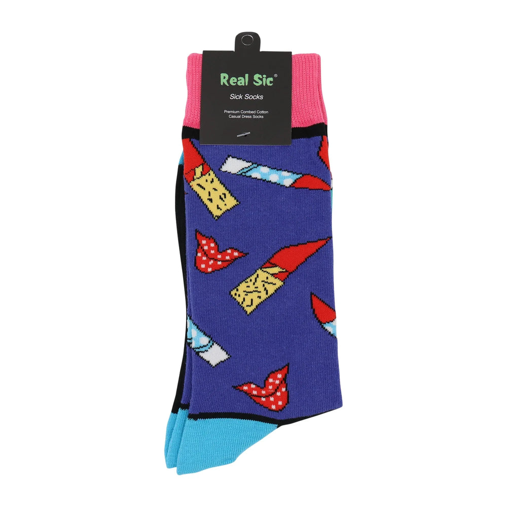 Lipstick and Flowers Socks - Comfy Cotton for Men & Women - Real Sic - Flyclothing LLC
