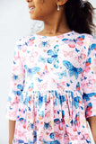 Little Flutters 3/4 Sleeve Pocket Twirl Dress - Mila & Rose ® - Flyclothing LLC