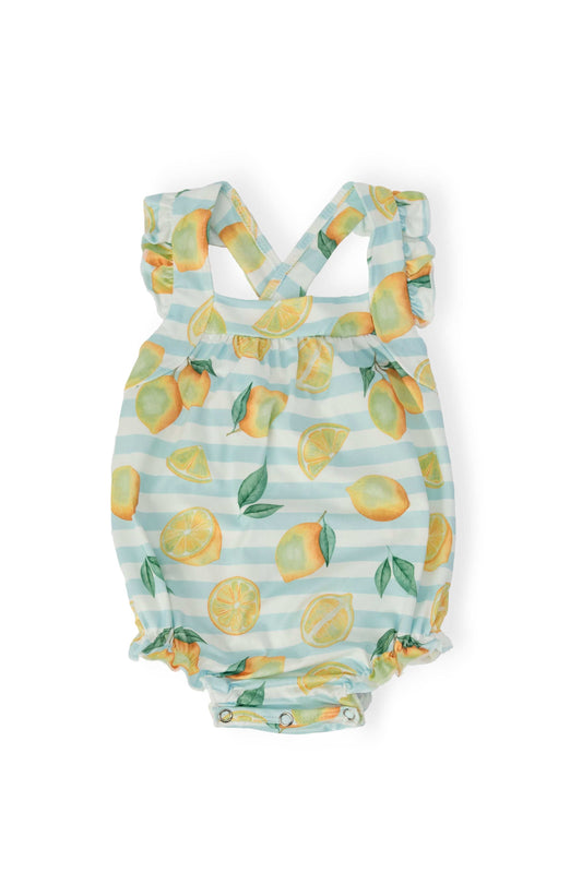 Lovely Lemons Ruffle Cross Back Romper - Mila & Rose ® - Flyclothing LLC