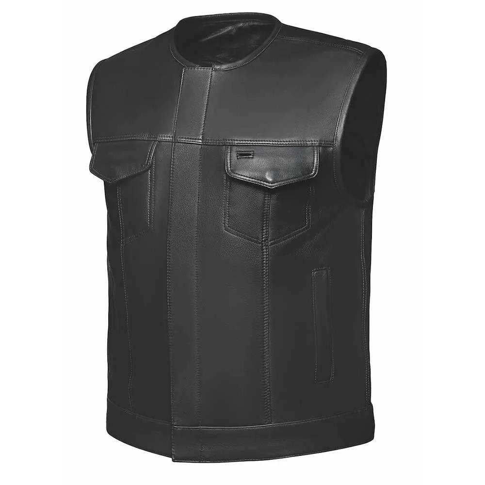 Lowcut - Mens Short Leather Club Vest - Unik Just for Bikers - Flyclothing LLC