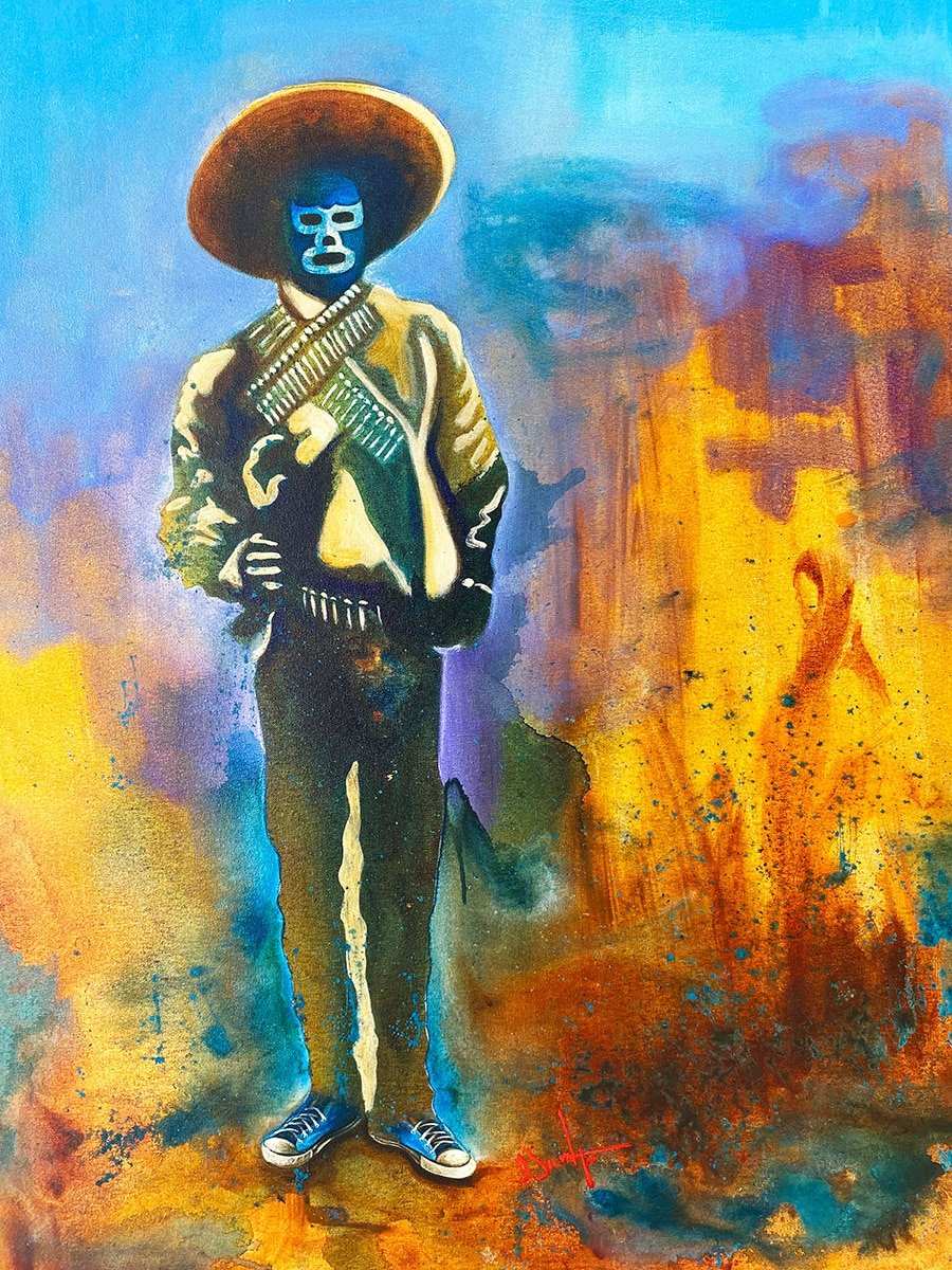 Black Market Art Company Luchador Social Print - Black Market Art Company - Flyclothing LLC