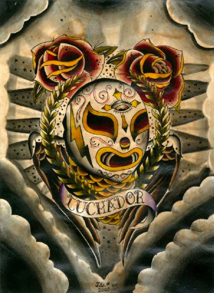 Black Market Art Company Luchador Print - Black Market Art Company - Flyclothing LLC