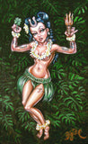 Black Market Art Company Lucky Hula Girl Print - Black Market Art Company - Flyclothing LLC