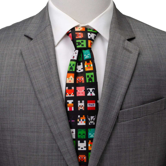 Minecraft Character Black Men's Tie - Cufflinks.com - Flyclothing LLC