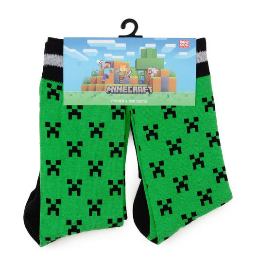 Minecraft Creeper Green Father/Son Sock Set - Cufflinks.com - Flyclothing LLC