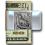 Large Money Clip - Howling Wolf - Siskiyou Originals - Flyclothing LLC