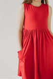 Red Tank Pocket Twirl Dress - Mila & Rose ® - Flyclothing LLC