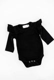 Black L/S Flutter Bodysuit - Mila & Rose ® - Flyclothing LLC