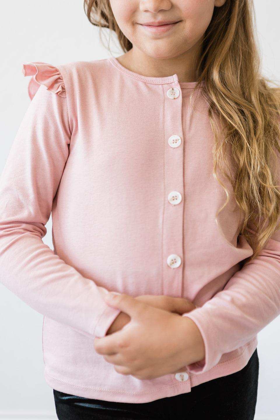 Vintage Pink Ruffle Cardigan - Mila & Rose ® - Flyclothing LLC