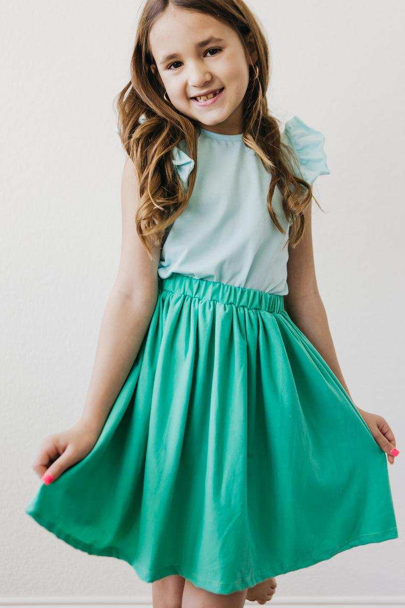 Aqua S/S Ruffle Tee - Mila & Rose ® - Flyclothing LLC