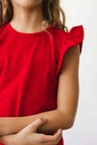Red S/S Ruffle Tee - Mila & Rose ® - Flyclothing LLC