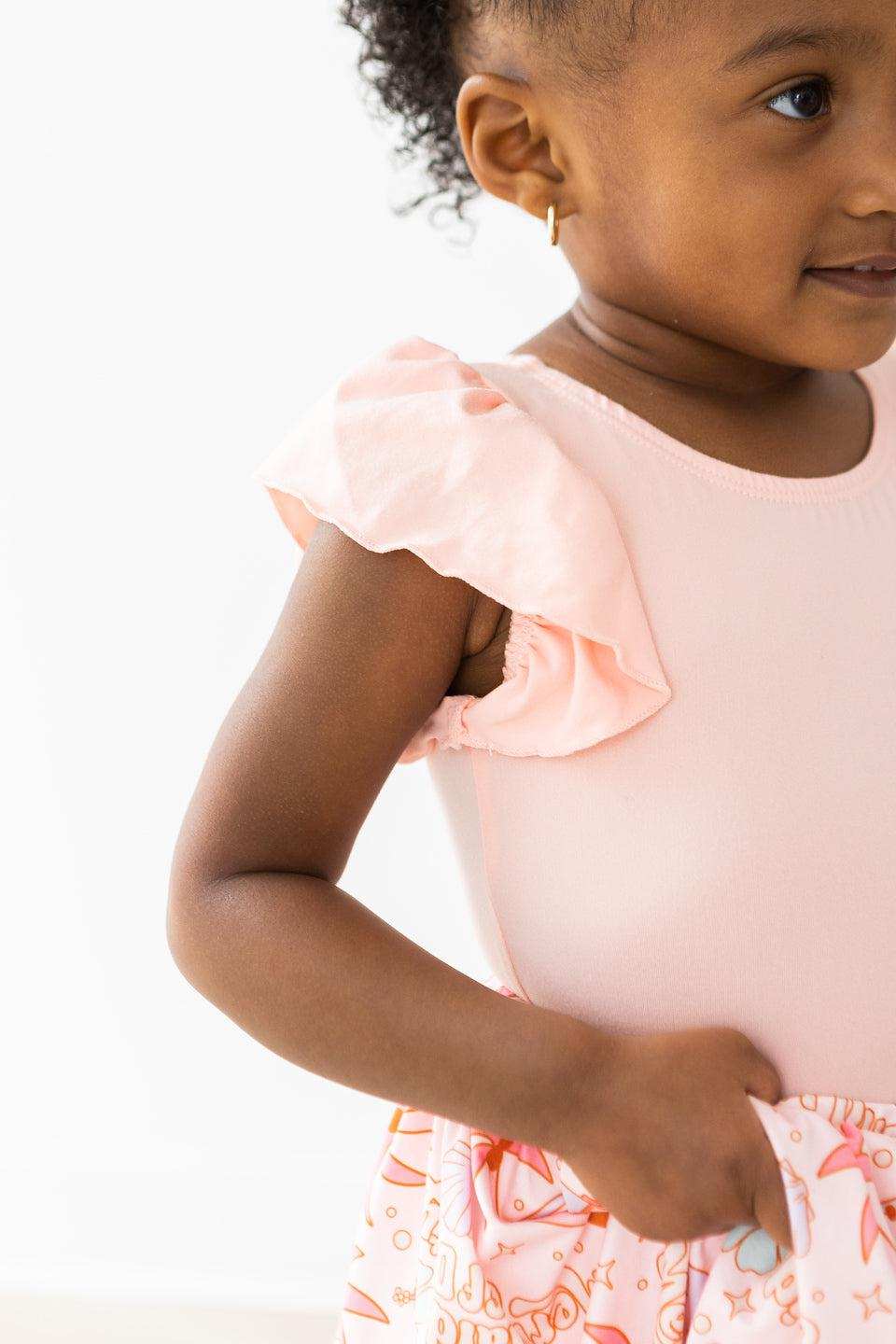 Peach S/S Flutter Sleeve Leotard - Mila & Rose ® - Flyclothing LLC