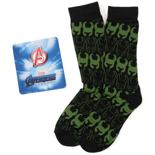 Marvel Avengers Loki Pattern Green and Black Gift Set - Cufflinks.com - Flyclothing LLC