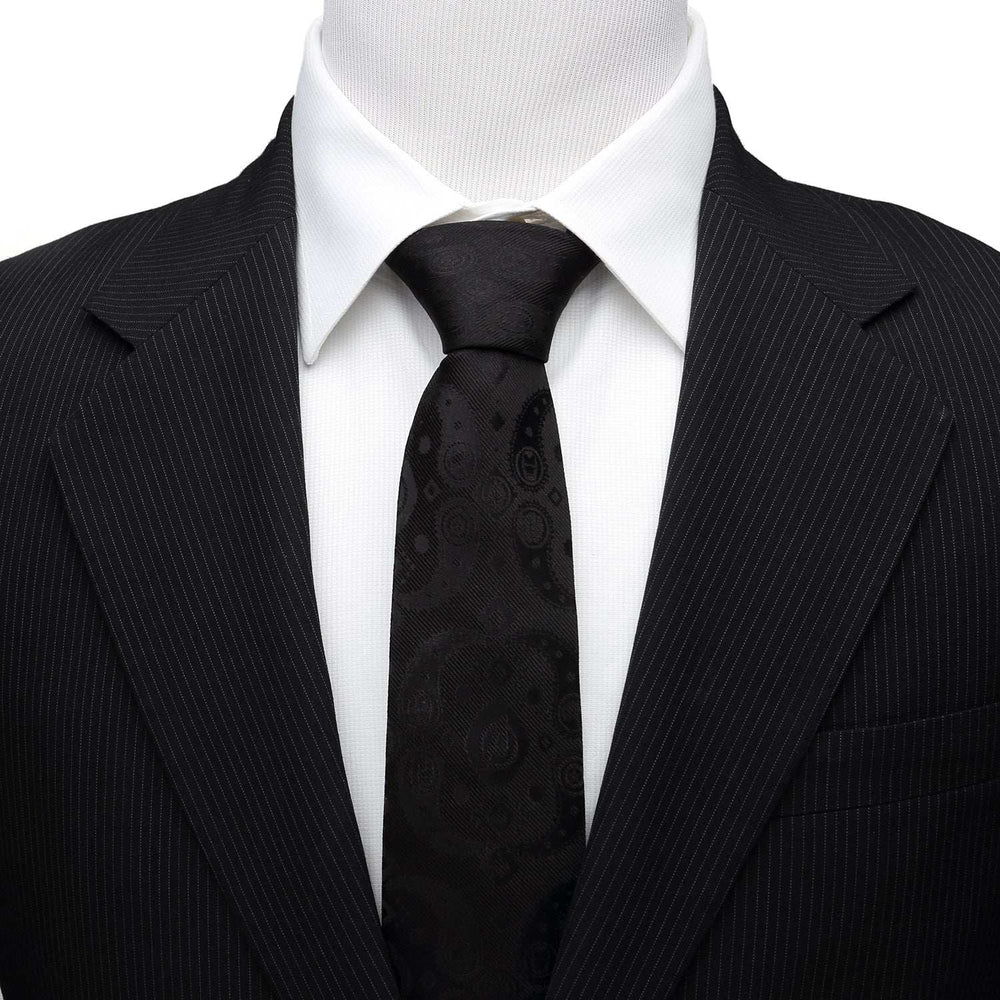 Marvel Avengers Paisley Icons Print Black Tie - Cufflinks.com - Flyclothing LLC