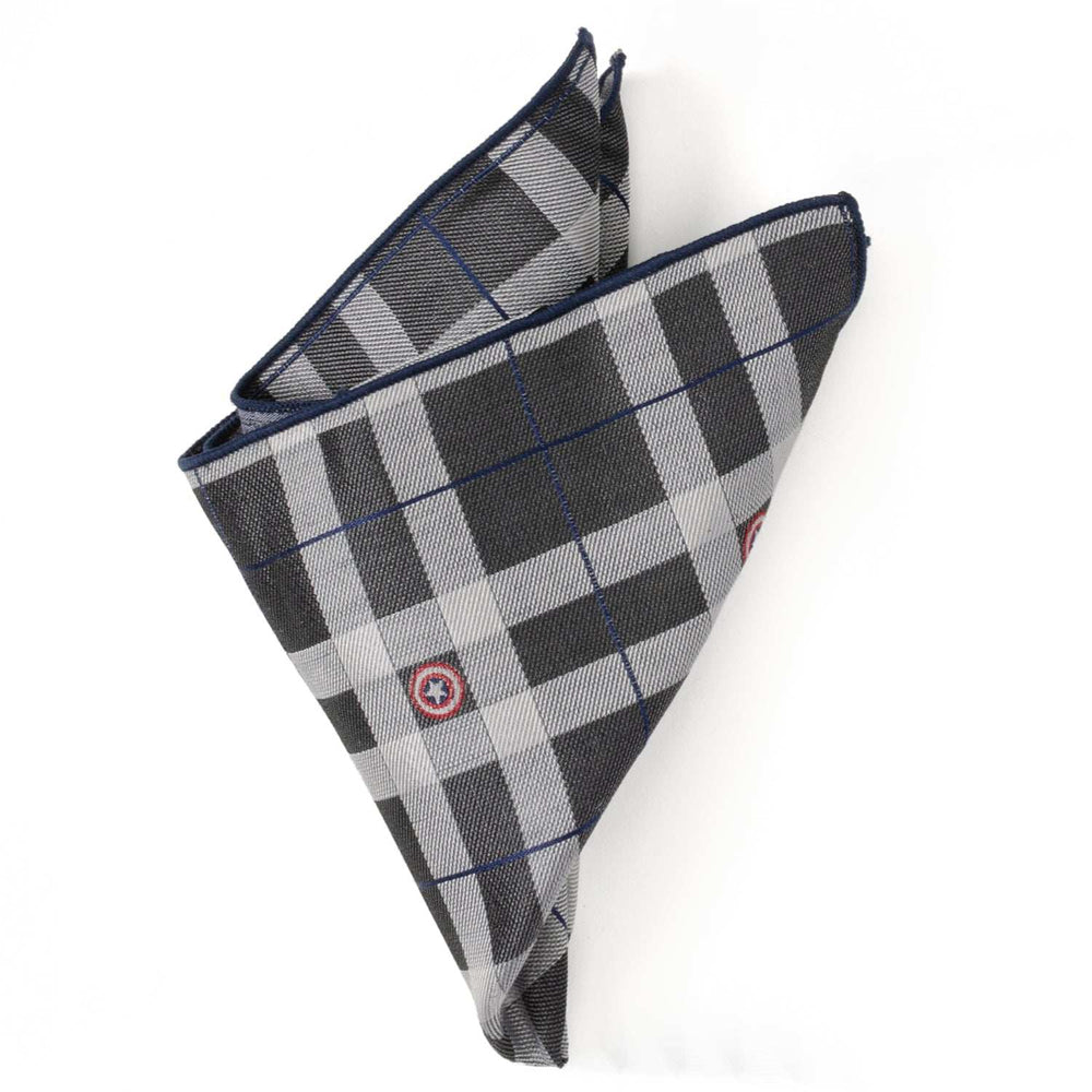 Marvel Captain America Gray Plaid Pocket Square - Cufflinks.com - Flyclothing LLC