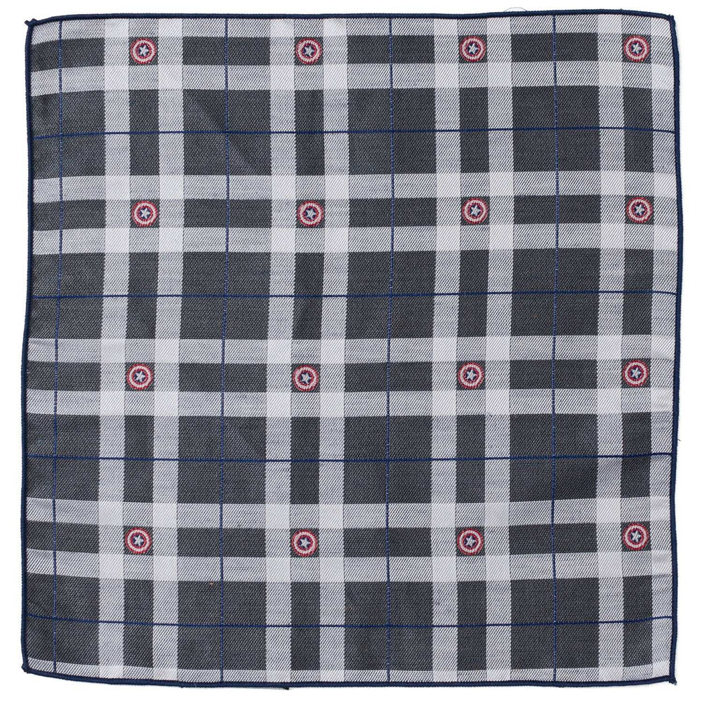 Marvel Captain America Gray Plaid Pocket Square - Cufflinks.com - Flyclothing LLC