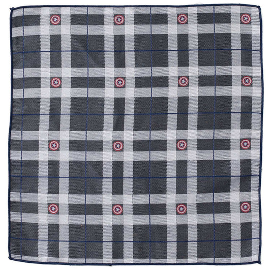 Marvel Captain America Gray Plaid Pocket Square - Cufflinks.com - Flyclothing LLC