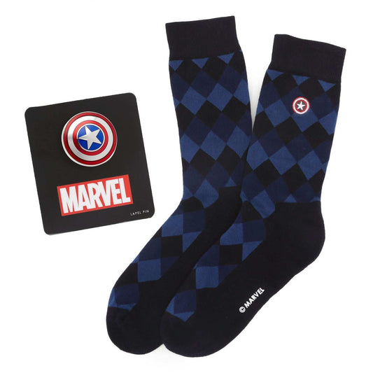 Marvel Captain America Argyle Blue Gift Set - Cufflinks.com - Flyclothing LLC