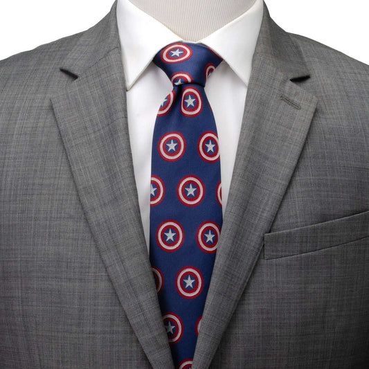 Marvel Captain America Hidden Message Blue Men's Tie - Cufflinks.com - Flyclothing LLC