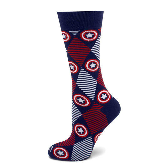 Marvel Captain America Navy Argyle Stripe Gift Set - Cufflinks.com - Flyclothing LLC