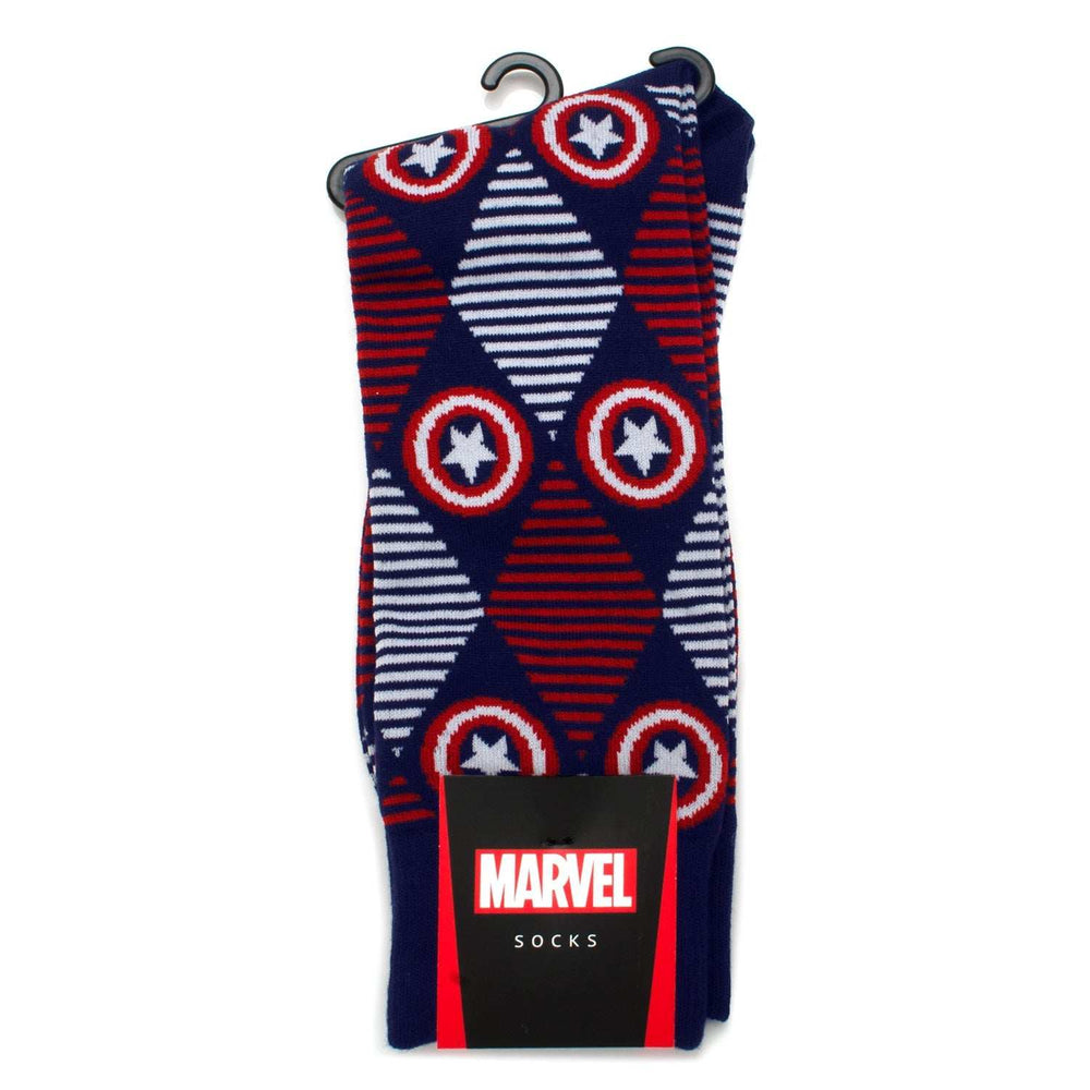 Marvel Captain America Navy Argyle Stripe Gift Set - Cufflinks.com - Flyclothing LLC