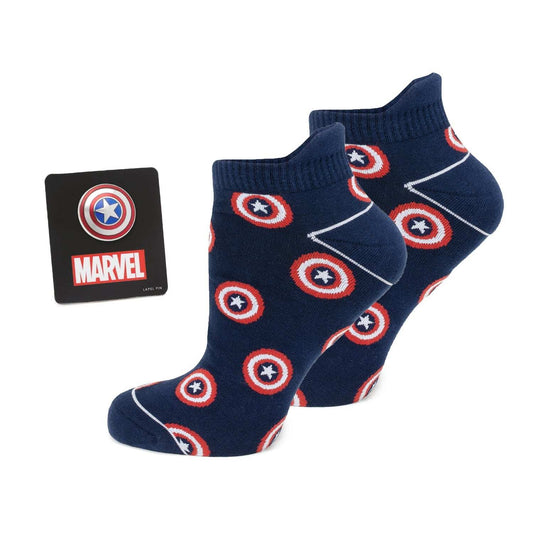 Marvel Captain America Navy Ankle Sock Gift Set - Cufflinks.com - Flyclothing LLC