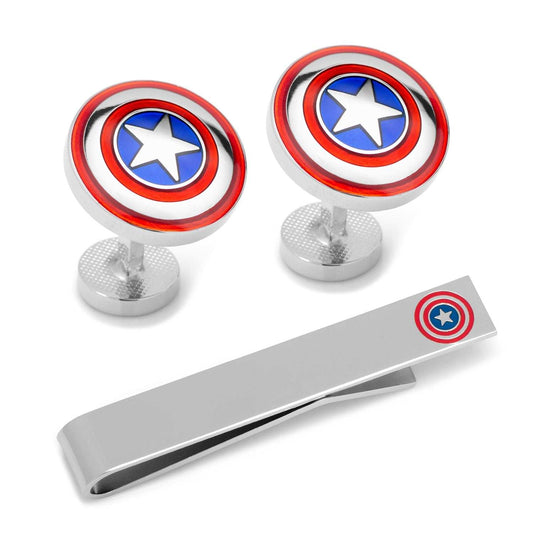 Marvel Captain America Cufflinks and Tie Bar Gift Set - Cufflinks.com - Flyclothing LLC
