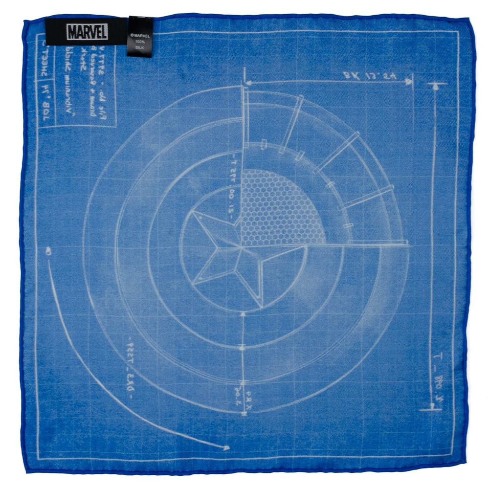 Marvel Captain America Shield Blueprint Pocket Square - Cufflinks.com - Flyclothing LLC