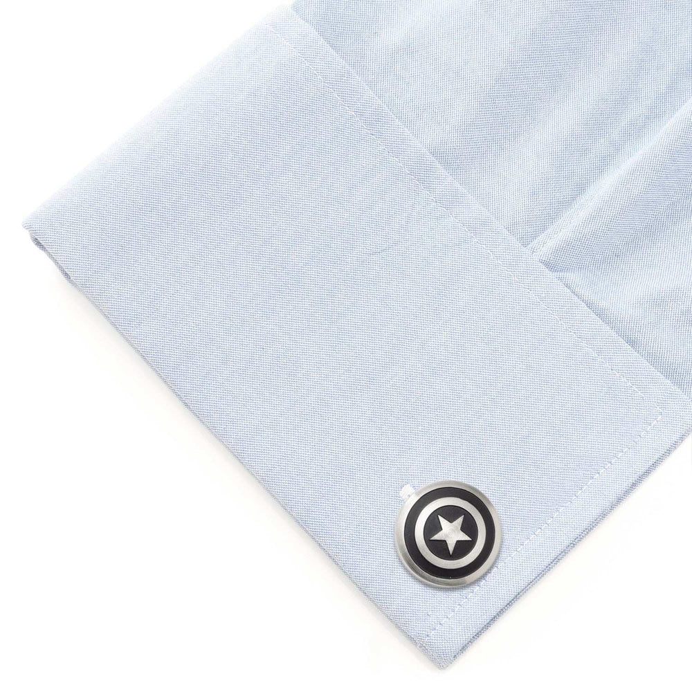 Marvel Captain America Shield Stainless Steel Cufflinks - Cufflinks.com - Flyclothing LLC