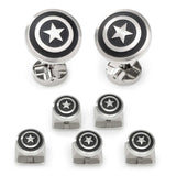 Marvel Captain America Shield Stainless Steel 5-Stud Set - Cufflinks.com - Flyclothing LLC