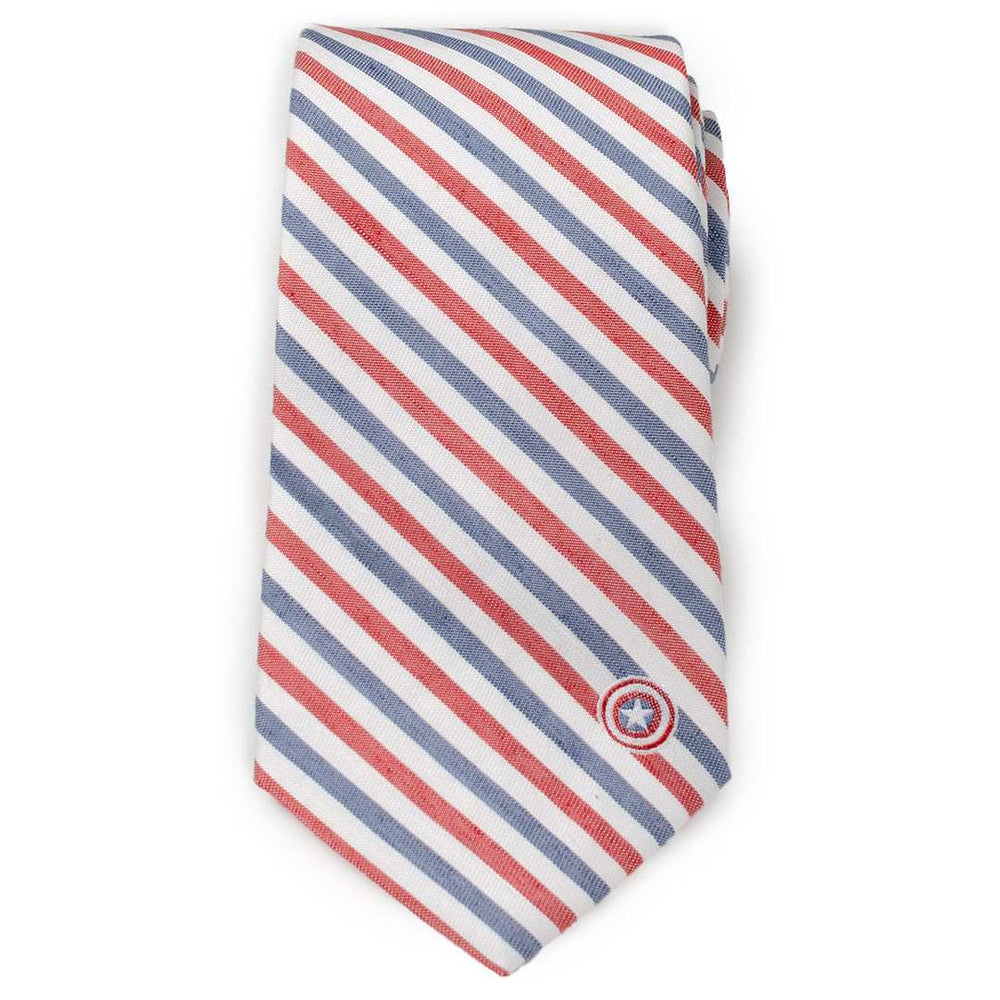 Marvel Captain America Striped White Men's Tie - Cufflinks.com - Flyclothing LLC