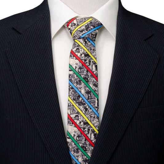 Marvel Comic Stripe Tan Men's Tie - Cufflinks.com - Flyclothing LLC