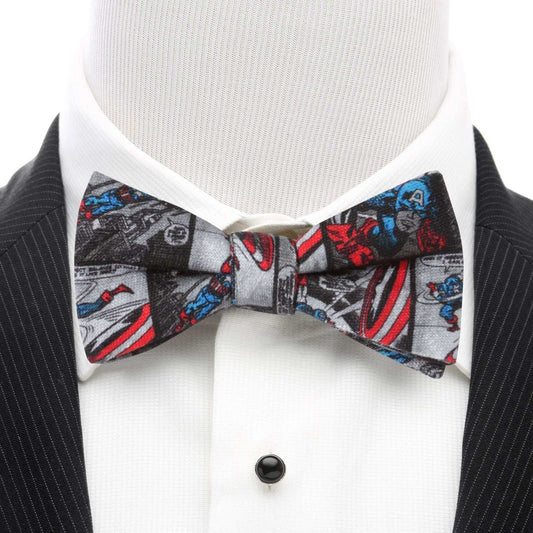 Marvel Captain America Comic Gray Men's Bow Tie - Cufflinks.com - Flyclothing LLC