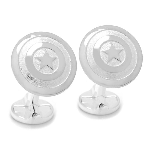 Marvel Captain America Shield Sterling Silver 3D Cufflinks - Cufflinks.com - Flyclothing LLC