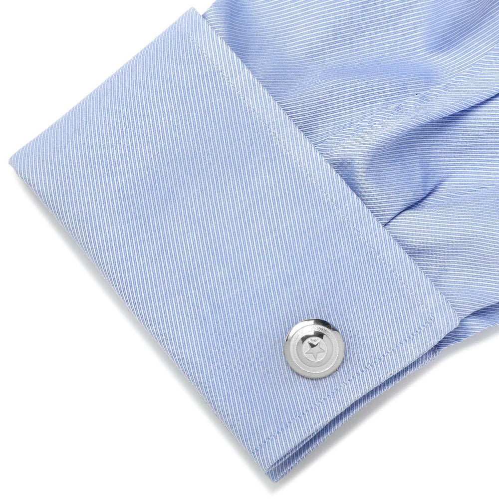 Marvel Captain America Shield Sterling Silver 3D Cufflinks - Cufflinks.com - Flyclothing LLC
