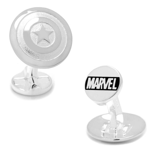 Marvel Captain America Shield Sterling Silver 3D Cufflinks - Cufflinks.com - Flyclothing LLC