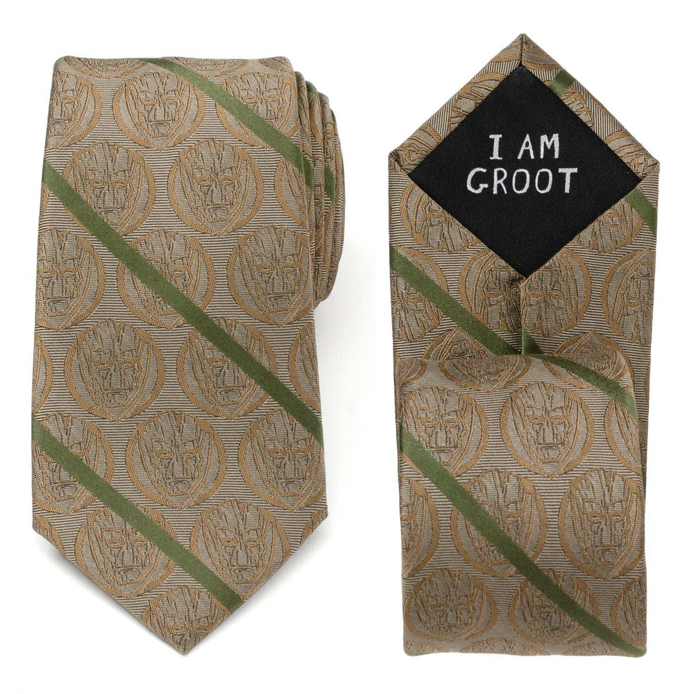 Marvel Guardians of the Galaxy Groot Tan Striped Men's Tie - Cufflinks.com - Flyclothing LLC