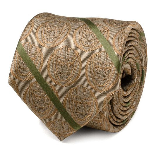 Marvel Guardians of the Galaxy Groot Tan Striped Men's Tie - Cufflinks.com - Flyclothing LLC