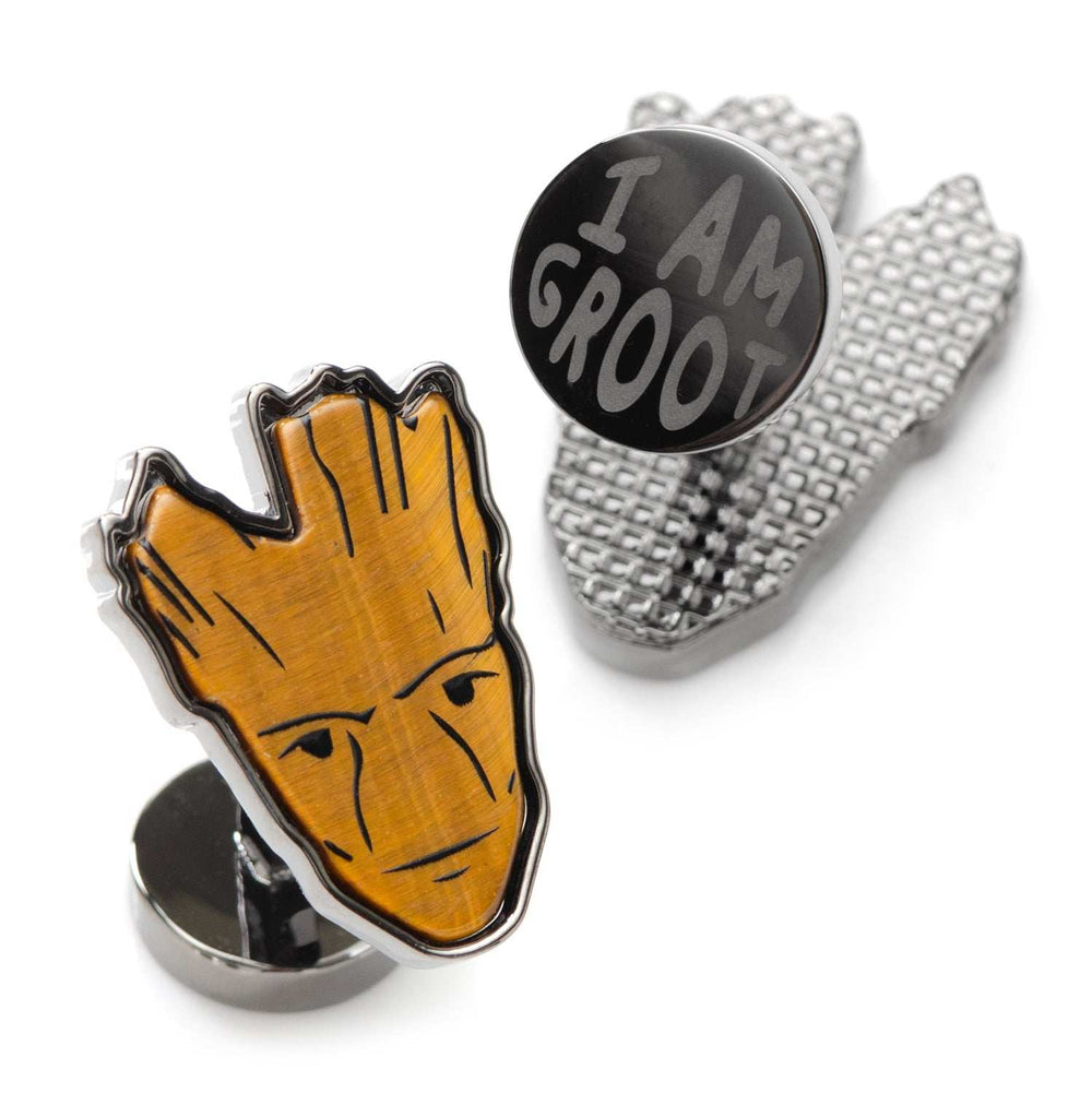 Marvel Guardians of the Galaxy Groot Tigers Eye Cufflinks - Cufflinks.com - Flyclothing LLC