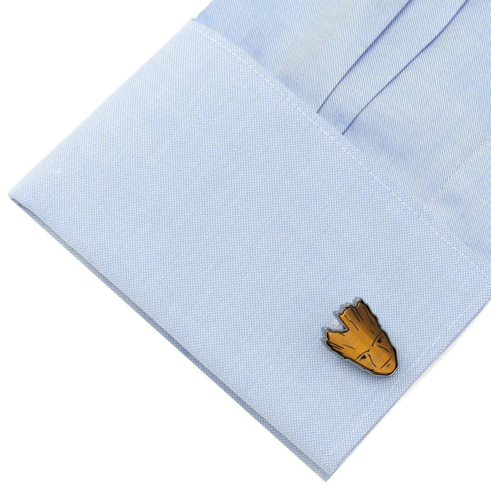 Marvel Guardians of the Galaxy Groot Tigers Eye Cufflinks - Cufflinks.com - Flyclothing LLC