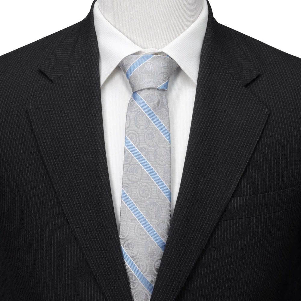 Marvel Comics Gray and Blue Stripe Men's Tie - Cufflinks.com - Flyclothing LLC