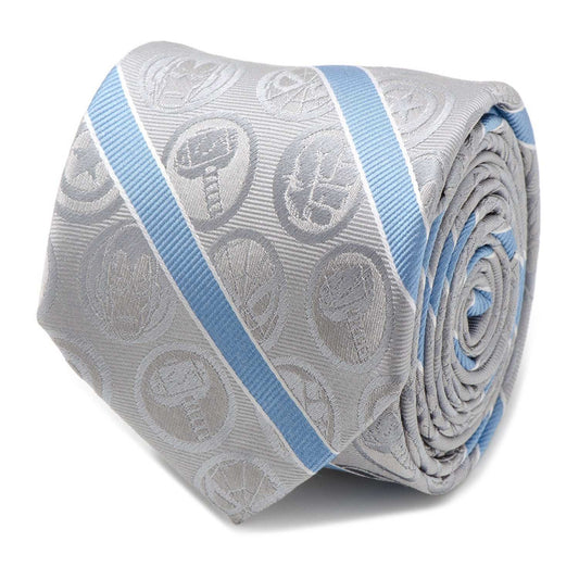 Marvel Comics Gray and Blue Stripe Men's Tie - Cufflinks.com - Flyclothing LLC