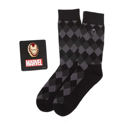 Marvel Iron Man Argyle Black Gift Set - Cufflinks.com - Flyclothing LLC