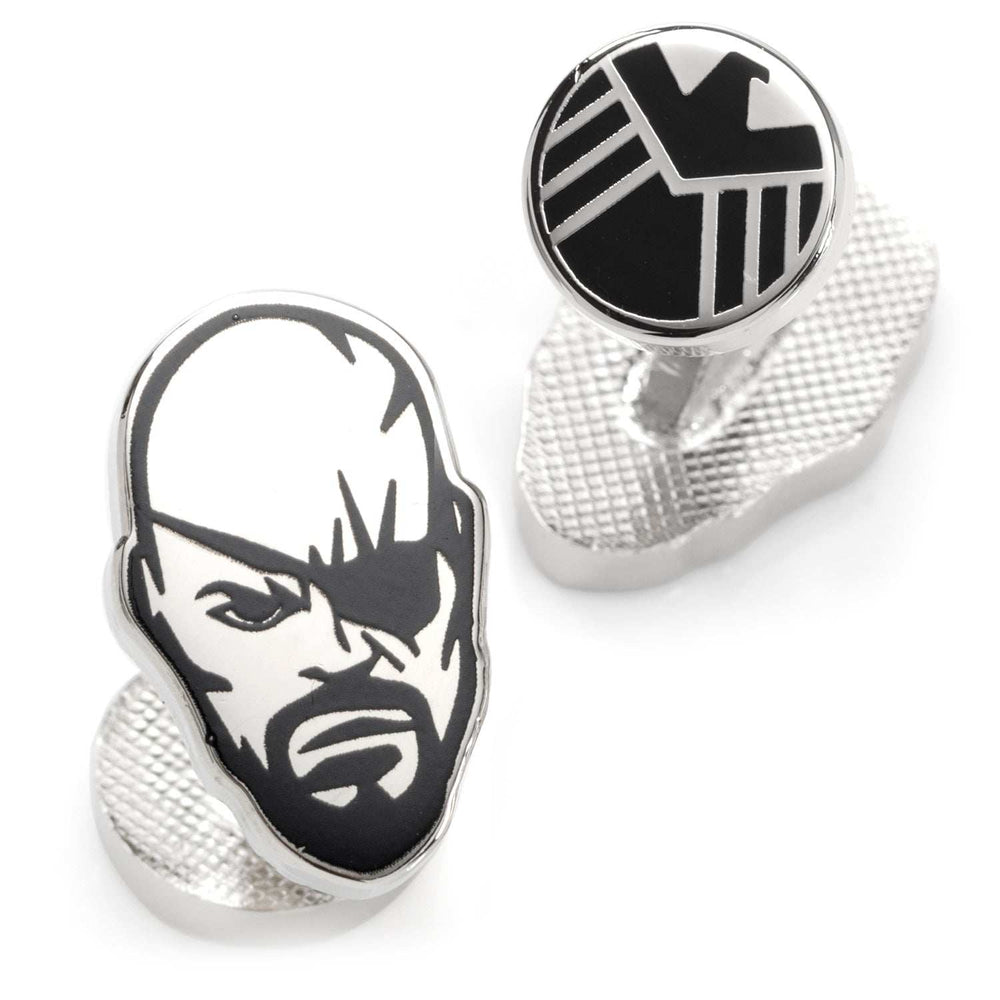 Marvel Nick Fury Silver Cufflinks - Cufflinks.com - Flyclothing LLC