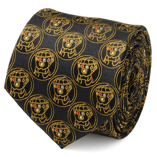 Marvel Thanos Infinity Gauntlets Men's Black Tie - Cufflinks.com - Flyclothing LLC